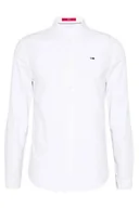 Koszule męskie - Tommy Jeans koszula męska Slim Fit biała długi rękaw, Rozmiar M - miniaturka - grafika 1