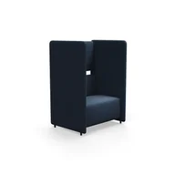 Inne meble biurowe - Fotel CLEAR SOUND, 1,5 siedziska, tkanina Focus Melange, granatowy - miniaturka - grafika 1