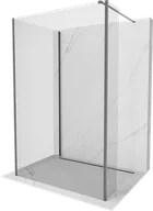 Ścianki i drzwi prysznicowe - Mexen Kioto ścianka prysznicowa Walk-in 140 x 70 x 40 cm, transparent, gun metal - 800-140-070-221-95-00-040 - miniaturka - grafika 1