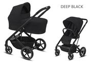 Wózki dziecięce - CYBEX BALIOS S LUX BLACK FRAME 2w1 Deep Black - miniaturka - grafika 1