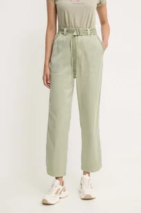 Pepe Jeans spodnie AYLIN damskie kolor zielony proste high waist PL211763 - Spodnie damskie - miniaturka - grafika 1