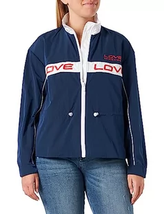 Love Moschino Damska kurtka o regularnym kroju bez podszewki, Biały, niebieski, 64 - Kurtki damskie - miniaturka - grafika 1