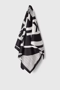 Apaszki i szaliki damskie - Karl Lagerfeld chusta jedwabna kolor czarny wzorzysta - grafika 1
