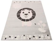 Dywany dla dzieci - Szary skandynawski dywan z białym lwem dla dzieci A1-A85 - miniaturka - grafika 1