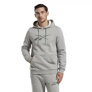 Reebok Męska bluza z kapturem Vector Polarowa, średni szary wrzosowy/zielony (Harmony Green), XL, Średni szary wrzosowy/zielony harmonijny, XL - Bluzy męskie - miniaturka - grafika 1