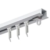 Karnisze - Szyna sufitowa DECASTYL pojedyncza z agrafkami 150 cm Biały - miniaturka - grafika 1