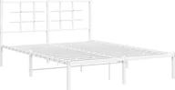 Łóżka - Elior Białe metalowe łóżko małżeńskie 140x200 cm - Sevelzo - miniaturka - grafika 1