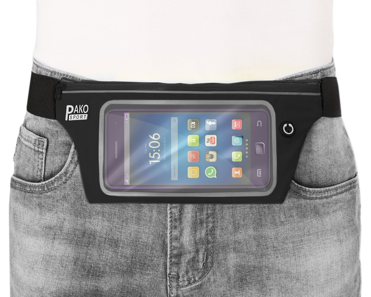 Sportowa Saszetka Nerka Na Telefon Do Biegania Czarna M.22 Pako Jeans