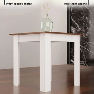Miadomodo Stół Do Jadalni Dla 4 Osób, Orzech, 80 X 80 X 76,5 - Stoły - miniaturka - grafika 1