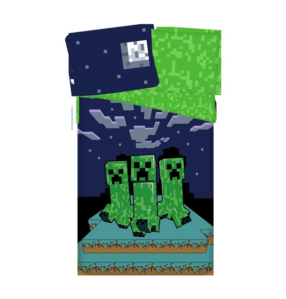 WADA Pościel bawełniana 140x200 Minecraft Sssleep Tight poszewka 70x90