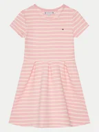 Sukienki i spódniczki dla dziewczynek - Tommy Hilfiger Sukienka codzienna KG0KG08339 S Różowy Slim Fit - miniaturka - grafika 1