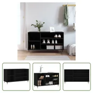 Szafki na buty - Stojak na buty The Living Store czarny 102x36x60 cm materiał drewnopochodny - miniaturka - grafika 1