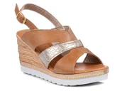 Sandały damskie - Sandały damskie na koturnie rude Inblu FG-36-39 - miniaturka - grafika 1