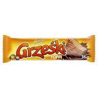 Inne słodycze - Grześki GRZEŚKI TOFFI WAFEL PRZEKŁADANY KREMEM O SMAKU TOFFI W CZEKOLADZIE MLECZNEJ 36 G zakupy dla domu i biura! 68036029 - miniaturka - grafika 1