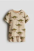 Piżamy dla dziewczynek - H & M - Dżersejowa piżama z nadrukiem - Beżowy - H&M - miniaturka - grafika 1