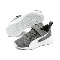 Buty dla dziewczynek - PUMA Sneakersy dziecięce Flyer Runner V Inf Sneaker, Szary Charcoal Gray Puma White Puma Black Blue Turquoise 03, 24 EU - miniaturka - grafika 1