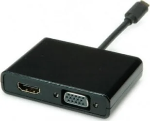 Secomp STANDARD Typ C - adapter HDMI/VGA, M/F, czarny, 0,1 m - Złącza, przejściówki, adaptery - miniaturka - grafika 1