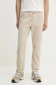 Spodnie męskie - Timberland spodnie bawełniane męskie kolor beżowy dopasowane TB0A2F6BEOH1 - miniaturka - grafika 1