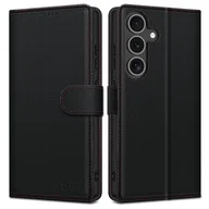 Etui i futerały do telefonów - Etui TECH-PROTECT Wallet RS do Samsung Galaxy S25 Czarno-czerwony - miniaturka - grafika 1