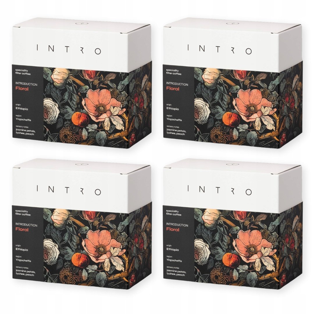 Kawa ziarnista 4x250g Floral Etiopia, kawa przelewowa, single Intro
