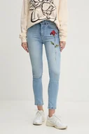 Spodnie damskie - Desigual jeansy AINA damskie kolor niebieski 24WWDD19 - miniaturka - grafika 1