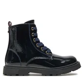Buty dla dziewczynek - Kozaki Tommy Hilfiger Lace-Up Bootie T1A5-33564-1237 S Granatowy - miniaturka - grafika 1