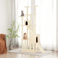 Drapaki dla kotów - Drapak dla kota z sizalowymi słupkami, kremowy, 190 cm  Lumarko! - miniaturka - grafika 1