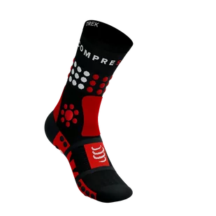 COMPRESSPORT skarpetki trekkingowe TREKKING SOCKS black/core red/white - Skarpetki sportowe męskie - miniaturka - grafika 2