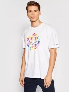 Koszulki męskie - Pepe Jeans T-Shirt Johnson PM507233 Biały Relaxed Fit - grafika 1