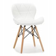 Krzesła - krzesło DURO skandynawskie ekoskóra białe - miniaturka - grafika 1