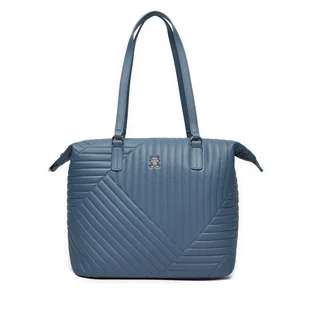 Torebka Tommy Hilfiger Poppy Reform Tote Qu AW0AW17013 Niebieski - Torebki damskie - miniaturka - grafika 1