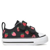 Buty dla dziewczynek - Trampki Converse Chuck Taylor All Star Strawberries Easy-On A14929C Czarny - miniaturka - grafika 1