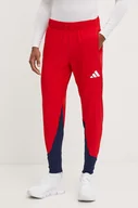 Spodnie męskie - adidas Performance spodnie treningowe Olympic kolor czerwony wzorzyste JF6673 - miniaturka - grafika 1