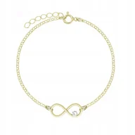 Bransoletki - Pozłacana Bransoletka na nogę Nieskończoność - miniaturka - grafika 1