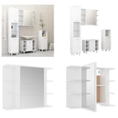 Szafki łazienkowe - vidaXL 4-częściowy zestaw mebli łazienkowych z białego drewna - Zestaw mebli łazienkowych - Zestawy mebli łazienkowych - Szafka łazienkowa - Szafki łazienkowe - miniaturka - grafika 1