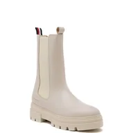 Botki damskie - Tommy Hilfiger Skórzane sztyblety MONOCHROMATIC CHELSEA - miniaturka - grafika 1