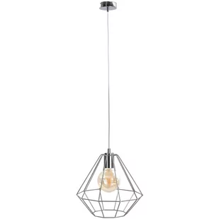 KET Industrialna LAMPA wisząca metalowa OPRAWA druciany zwis srebrny KET690 - Lampy sufitowe - miniaturka - grafika 1