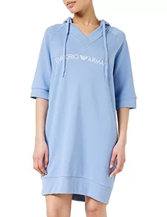 Emporio Armani Underwear damska bluza Iconic Terry Maxi z kapturem, Periwinkle, XL, Periwinkle, XL - Bluzy damskie - miniaturka - grafika 1