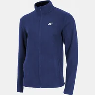 Bluzy męskie - Bluza Męska 4F Polarowa Polar Rozpinany Bez Kaptura Termoaktywny Granatowy M460 S - miniaturka - grafika 1