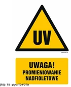 Tablice BHP - TD Systems GF051 - Uwaga promieniowanie nadfioletowe 700x1050 - miniaturka - grafika 1