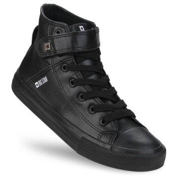 Big Star Trampki damskie wysokie całe Czarne miejskie klasyczne ekoskóra 37