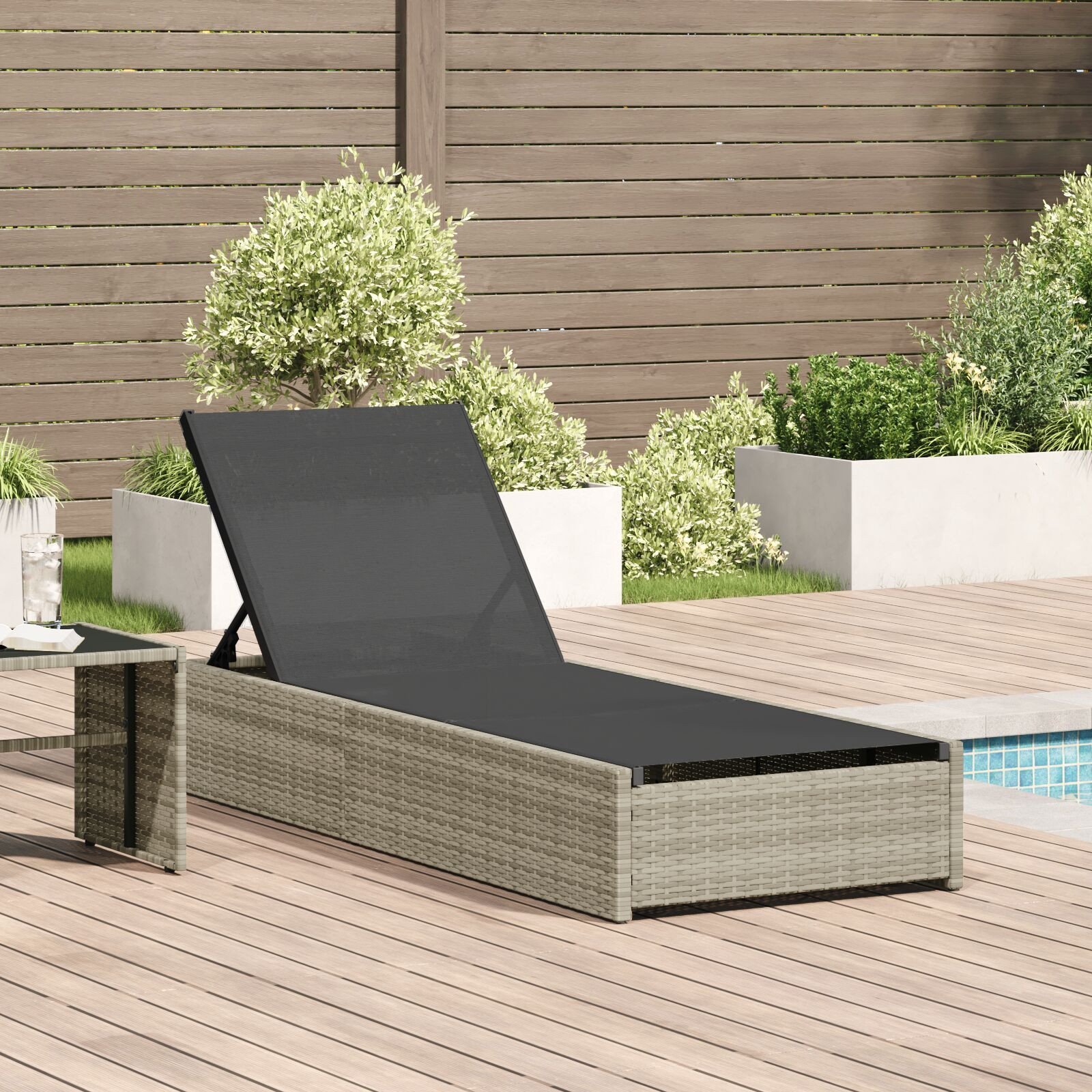 vidaXL Leżak Beżowy 60x200x27 cm Rattan Poli