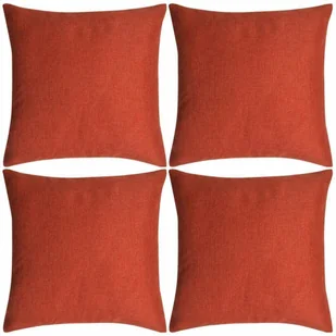 vidaXL vidaXL Poszewki na poduszki 4 szt. lniane, terakota 80x80 cm - Poszewki na poduszki - miniaturka - grafika 1