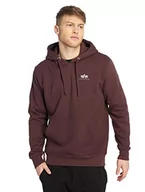 Bluzy męskie - ALPHA INDUSTRIES Męska bluza z kapturem Basic Hoody Small Logo, Bordowy (Deep Maroon), XXL - miniaturka - grafika 1