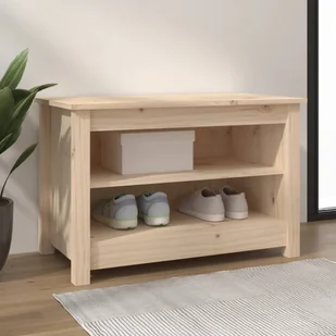 vidaXL Ławka na buty 70x38x45,5 cm z litego drewna sosnowego - Ławka na buty - Ławka na buty - Ławka z miejscem do przechowywania - Stojak na buty - Szafki na buty - miniaturka - grafika 1