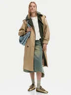 Płaszcze damskie - Desigual Trencz Chaq Polo 26SWEW12 Brązowy Regular Fit - miniaturka - grafika 1