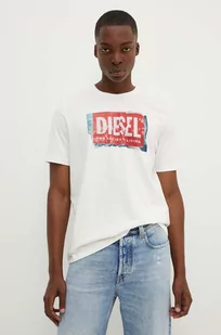 Diesel t-shirt bawełniany T-ADJUST-Q6 męski kolor biały z nadrukiem A15379.0AKAK - Koszulki męskie - miniaturka - grafika 1