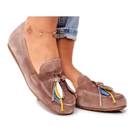 Mokasyny damskie - Damskie Mokasyny Maciejka Skórzane Beżowe 04494-04/00-5 beżowy - miniaturka - grafika 1