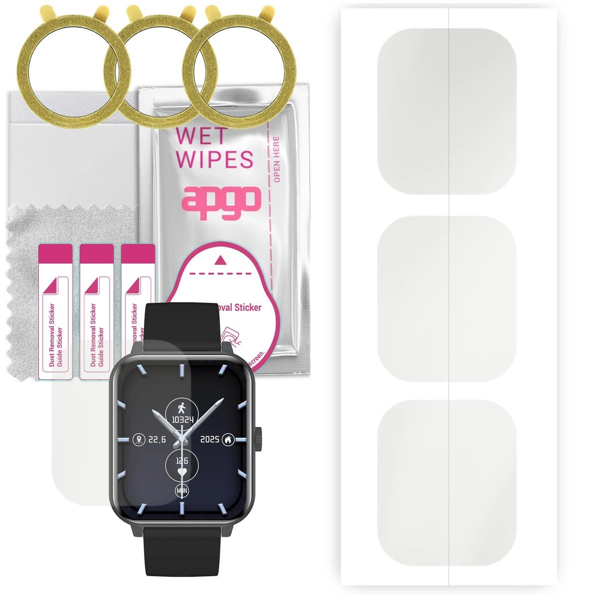 3x Folia ochronna hydrożelowa MATOWA do myPhone Watch Classic 2 - apgo Smartwatch Hydrogel MATTE Protection Ochrona na ekran smartwatcha