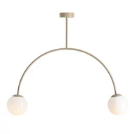 Lampy sufitowe - Podwójna lampa sypialniana Una 1116PL_H17 Aldex kulista szkło metal beżowa - miniaturka - grafika 1